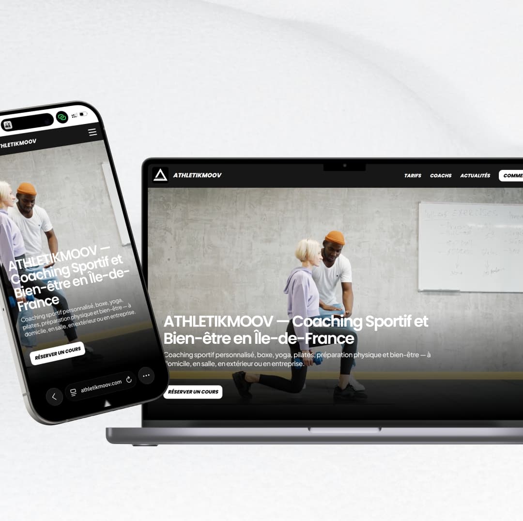 Mockup du site ATHLETIKMOOV