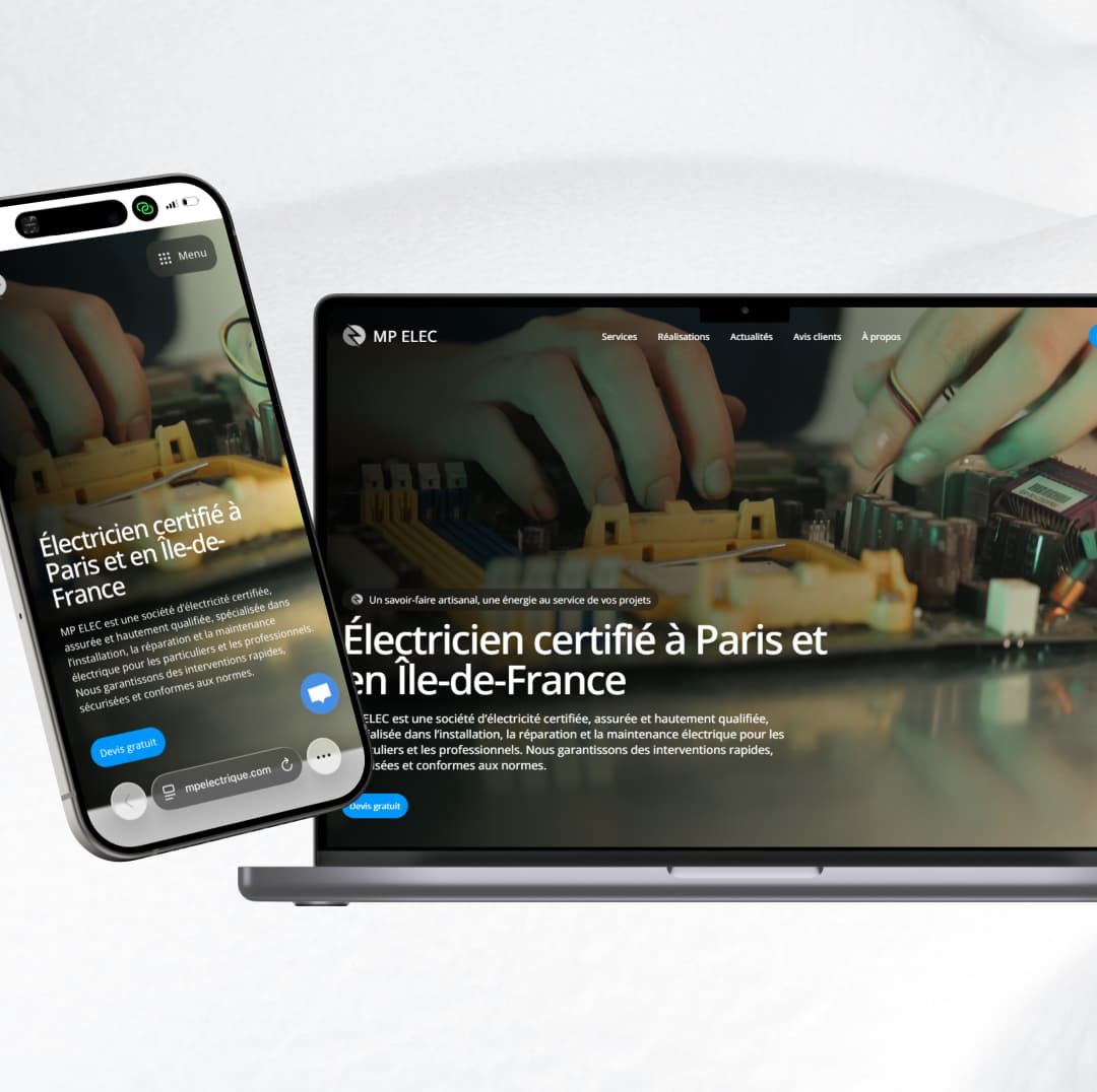 Mockup du site Mpelec